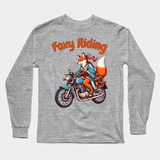 Foxy biker biking Long Sleeve T-Shirt